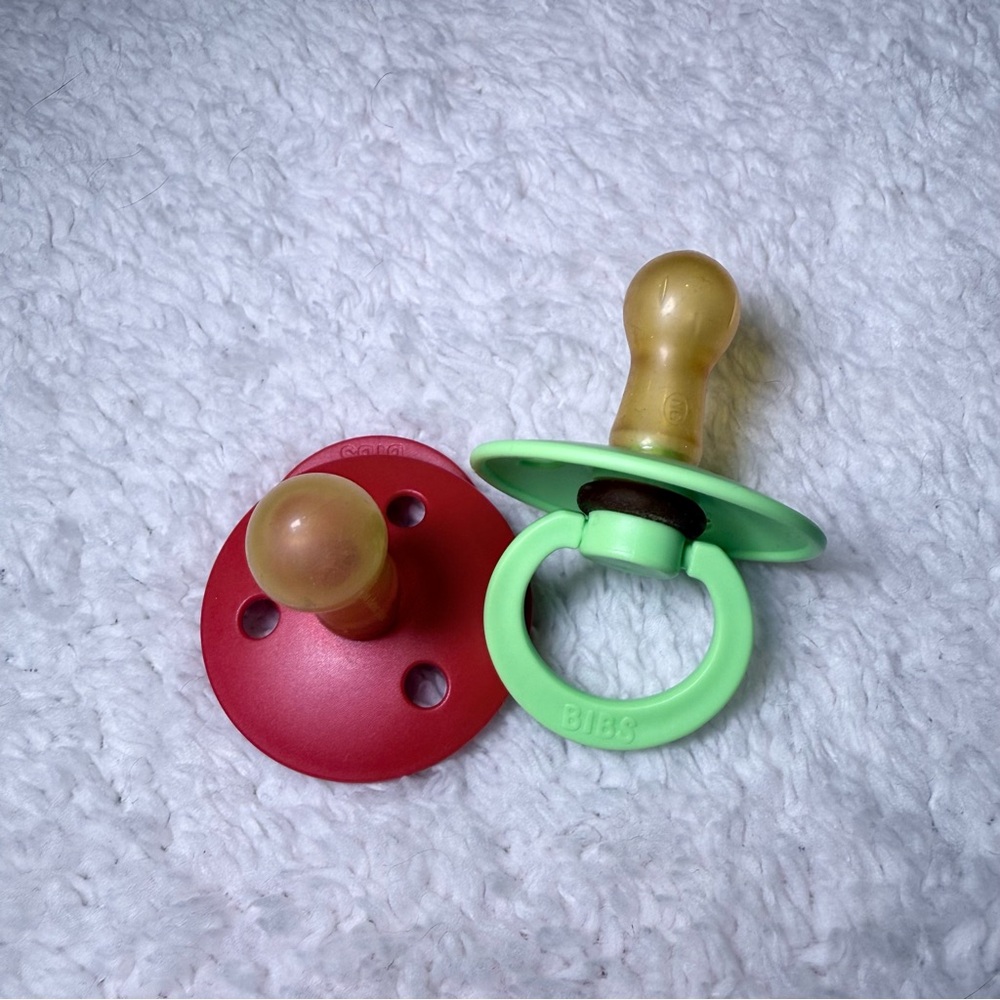 BIBS Red and Green Pacifier Duo - NWT